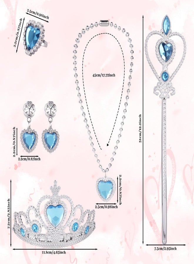 Sploziia 12 Set Princess Party Favors 4 Colors Princess Birthday Party Decorations Pretend Play Costume Dress up Accessories Jewelry Set Plastic Crown Fairy Wands Ring Earring Necklace - Image 2